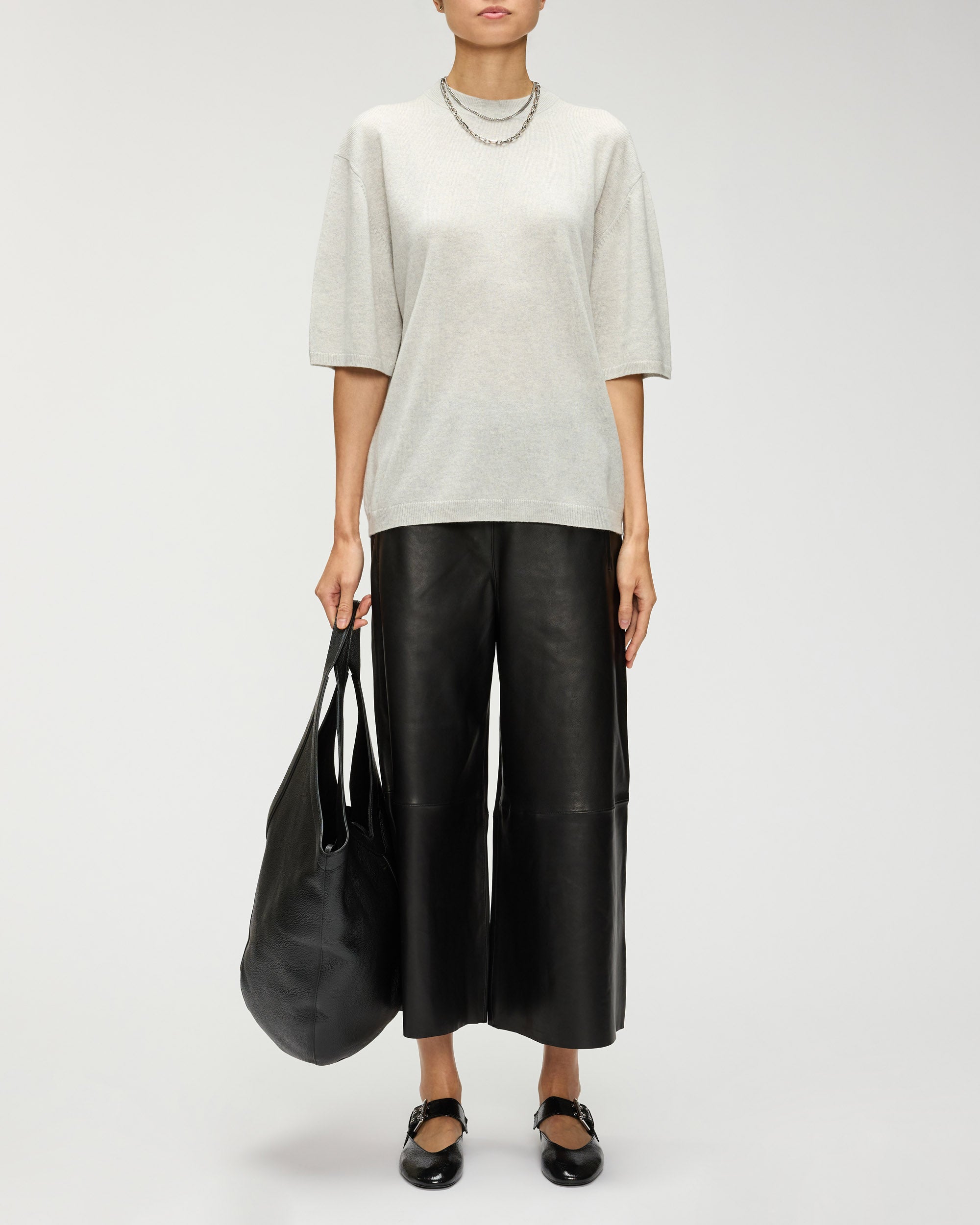 TIBI Washable Cashmere Oversized Easy T in Light Heather Grey– Capsule Shop