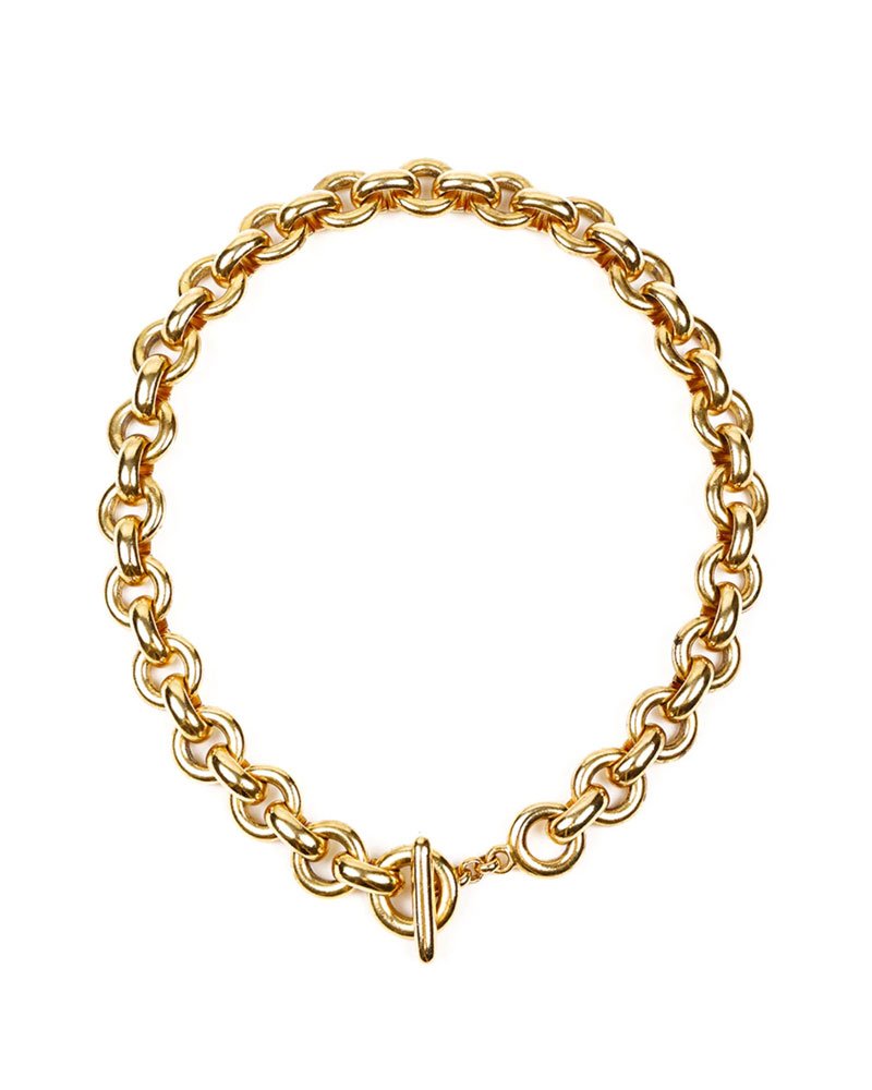 18k Gold Circle Link Necklace