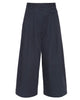 Bio Twill Triple Pleat Cropped Pant in Dark Navy