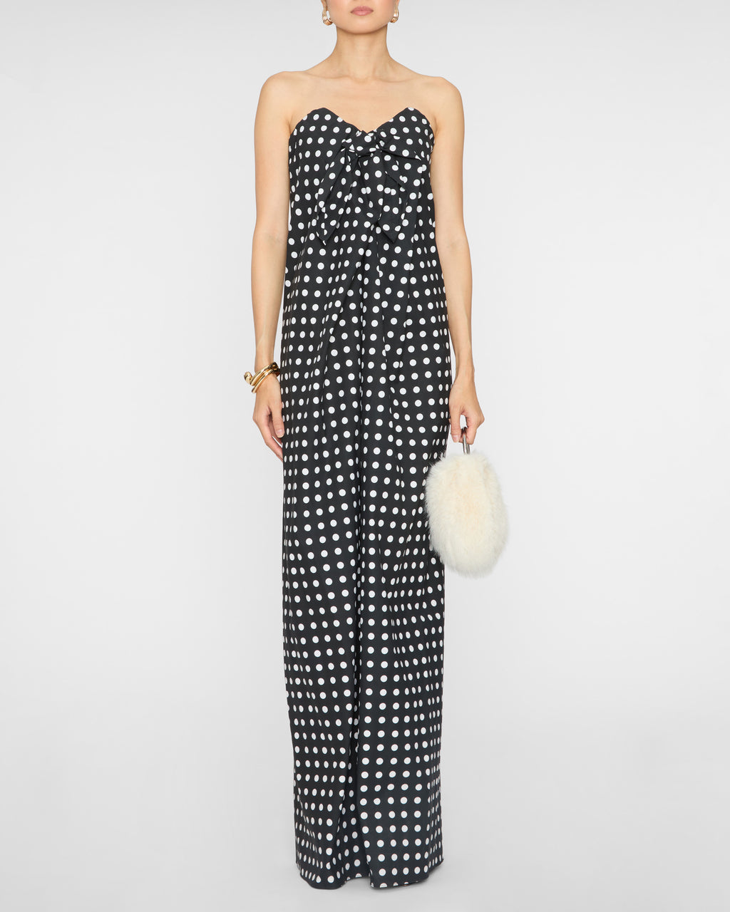 Kaia Tie Front Strapless Column Gown