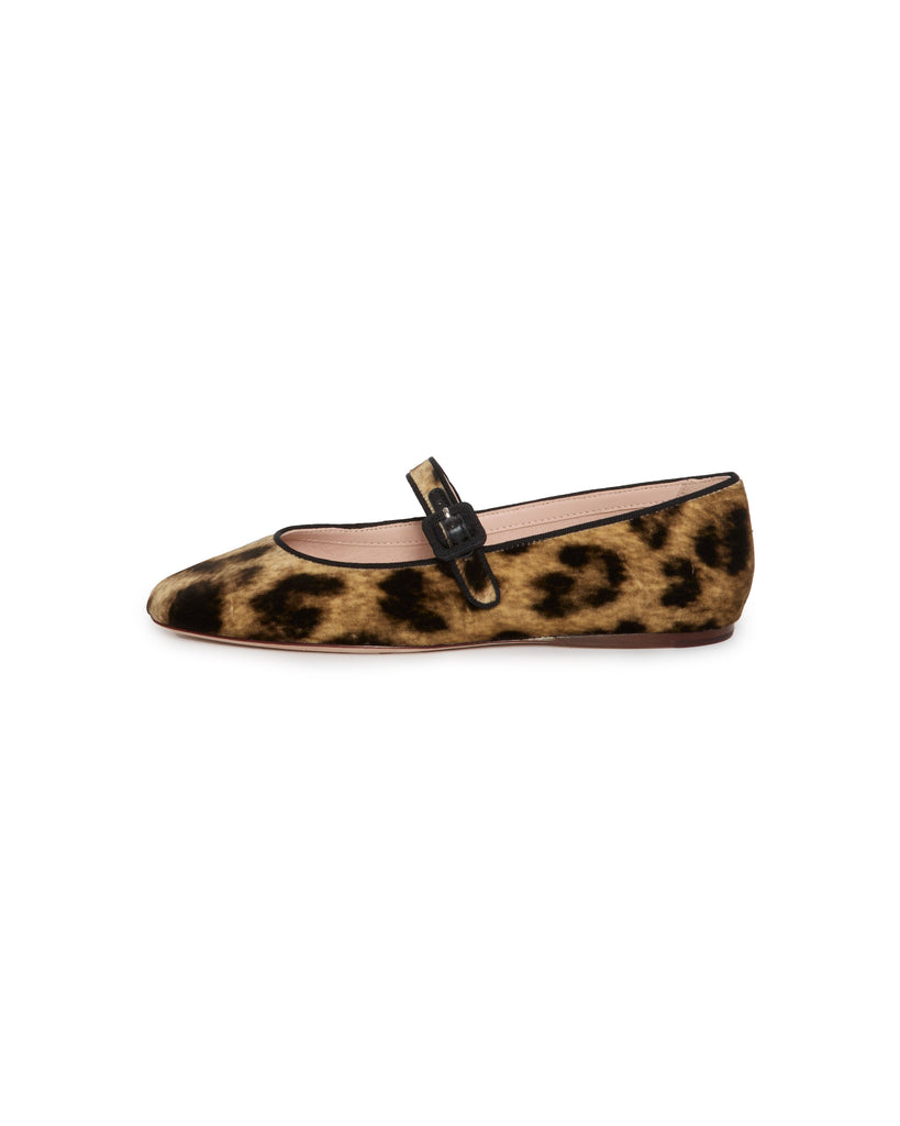 Ginger Mary Jane Flat in Leopard