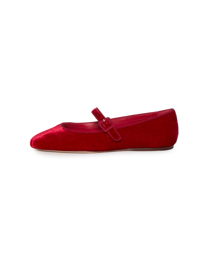 Ginger Mary Jane Flat in Red