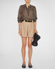 Maria Button Down Blouse in Black/Ochre