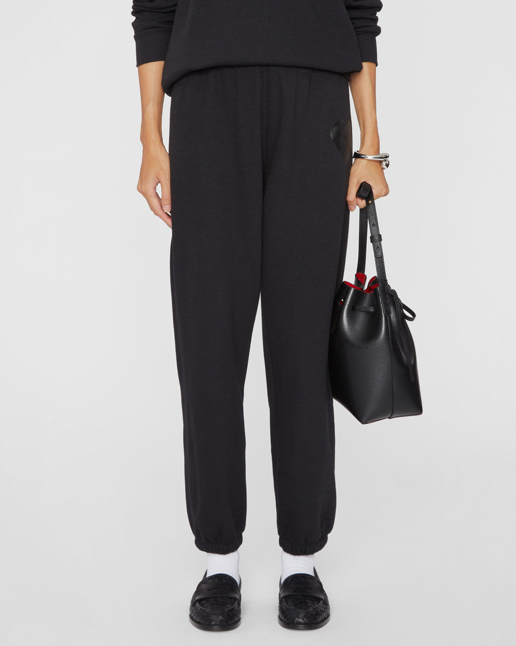 Heart Sweatpants in Black/Black